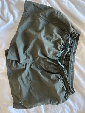 Tory Burch Camp Short -  Green Athletic Shorts with Contrast Drawstring